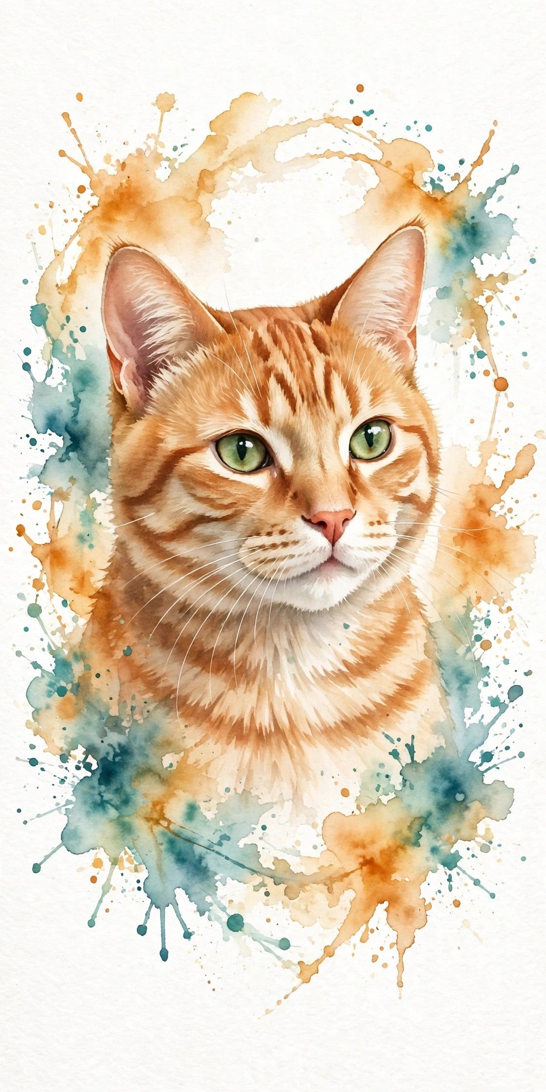 Example digital pet portrait file, watercolor style