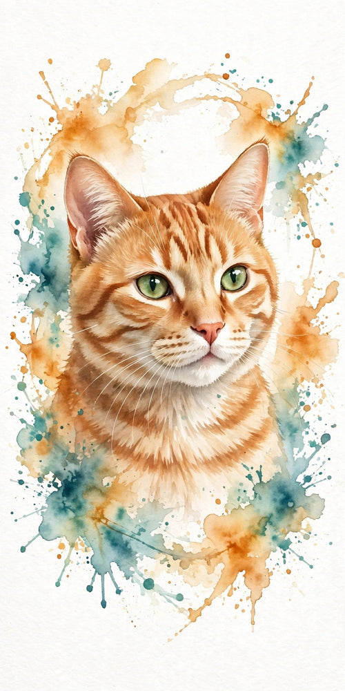 Example digital pet portrait file, watercolor style